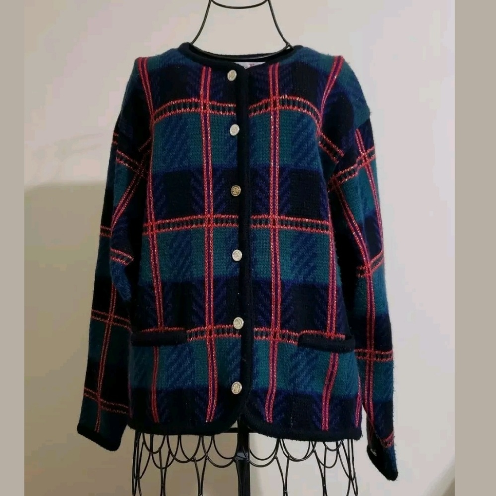 Vintage Tally Ho Button Front Sweater Shimmer